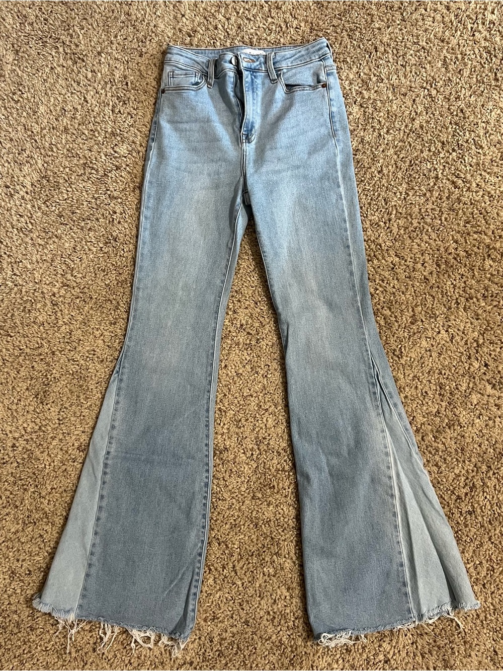 Cello Light Blue High-Rise Flare Jeans